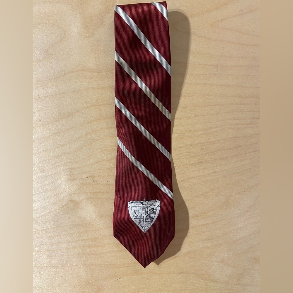 Shaw University Elegant Maroon Striped Tie (ET)